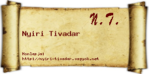 Nyiri Tivadar névjegykártya